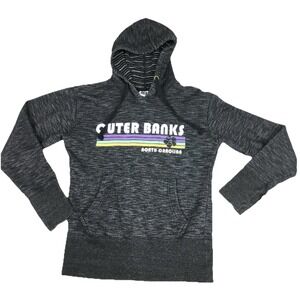 Long Rock Outer Banks North Carolina Hoodie Juniors Large Charcoal Gray Pullover